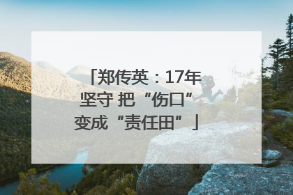 郑传英：17年坚守 把“伤口”变成“责任田”