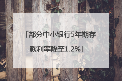 部分中小银行5年期存款利率降至1.2%