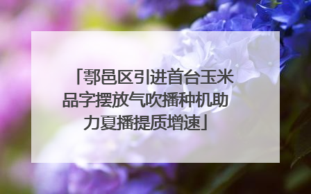 鄠邑区引进首台玉米品字摆放气吹播种机助力夏播提质增速
