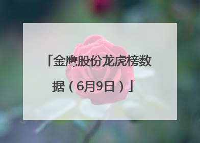 金鹰股份龙虎榜数据（6月9日）