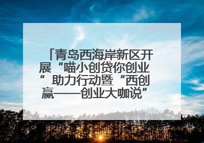 青岛西海岸新区开展“喵小创贷你创业”助力行动暨“西创赢——创业大咖说”主题活动