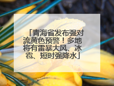 青海省发布强对流黄色预警！多地将有雷暴大风、冰雹、短时强降水
