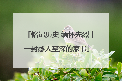 铭记历史 缅怀先烈丨一封感人至深的家书