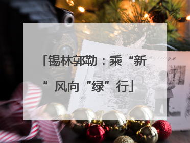 锡林郭勒：乘“新”风向“绿”行