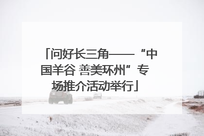 问好长三角——“中国羊谷 善美环州”专场推介活动举行