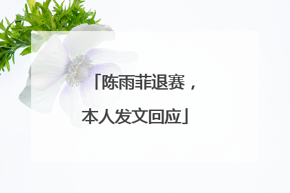 陈雨菲退赛，本人发文回应