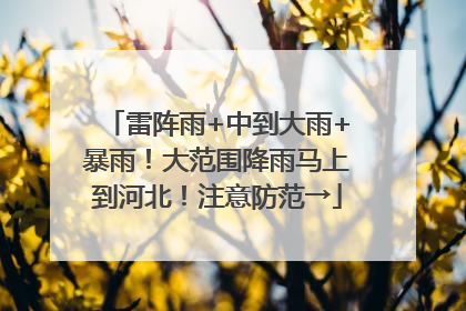 雷阵雨+中到大雨+暴雨！大范围降雨马上到河北！注意防范→