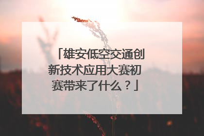 雄安低空交通创新技术应用大赛初赛带来了什么？