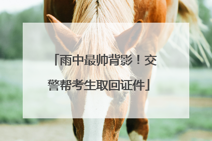 雨中最帅背影！交警帮考生取回证件