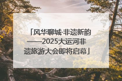 风华聊城·非遗新韵——2025大运河非遗旅游大会即将启幕