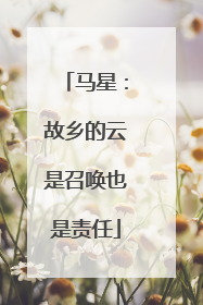 马星：故乡的云是召唤也是责任