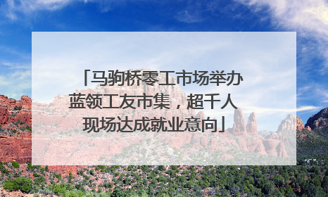 马驹桥零工市场举办蓝领工友市集，超千人现场达成就业意向