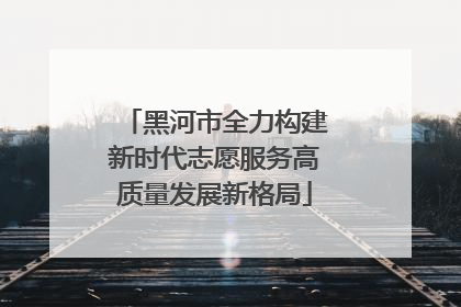 黑河市全力构建新时代志愿服务高质量发展新格局