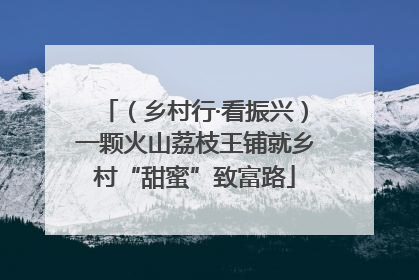 （乡村行·看振兴）一颗火山荔枝王铺就乡村“甜蜜”致富路