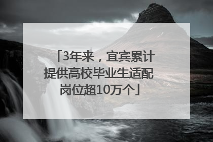 3年来，宜宾累计提供高校毕业生适配岗位超10万个