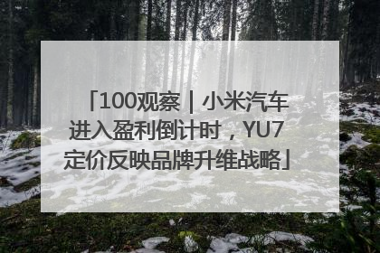 100观察｜小米汽车进入盈利倒计时，YU7定价反映品牌升维战略
