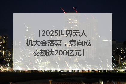 2025世界无人机大会落幕，意向成交额达200亿元