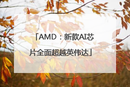 AMD：新款AI芯片全面超越英伟达